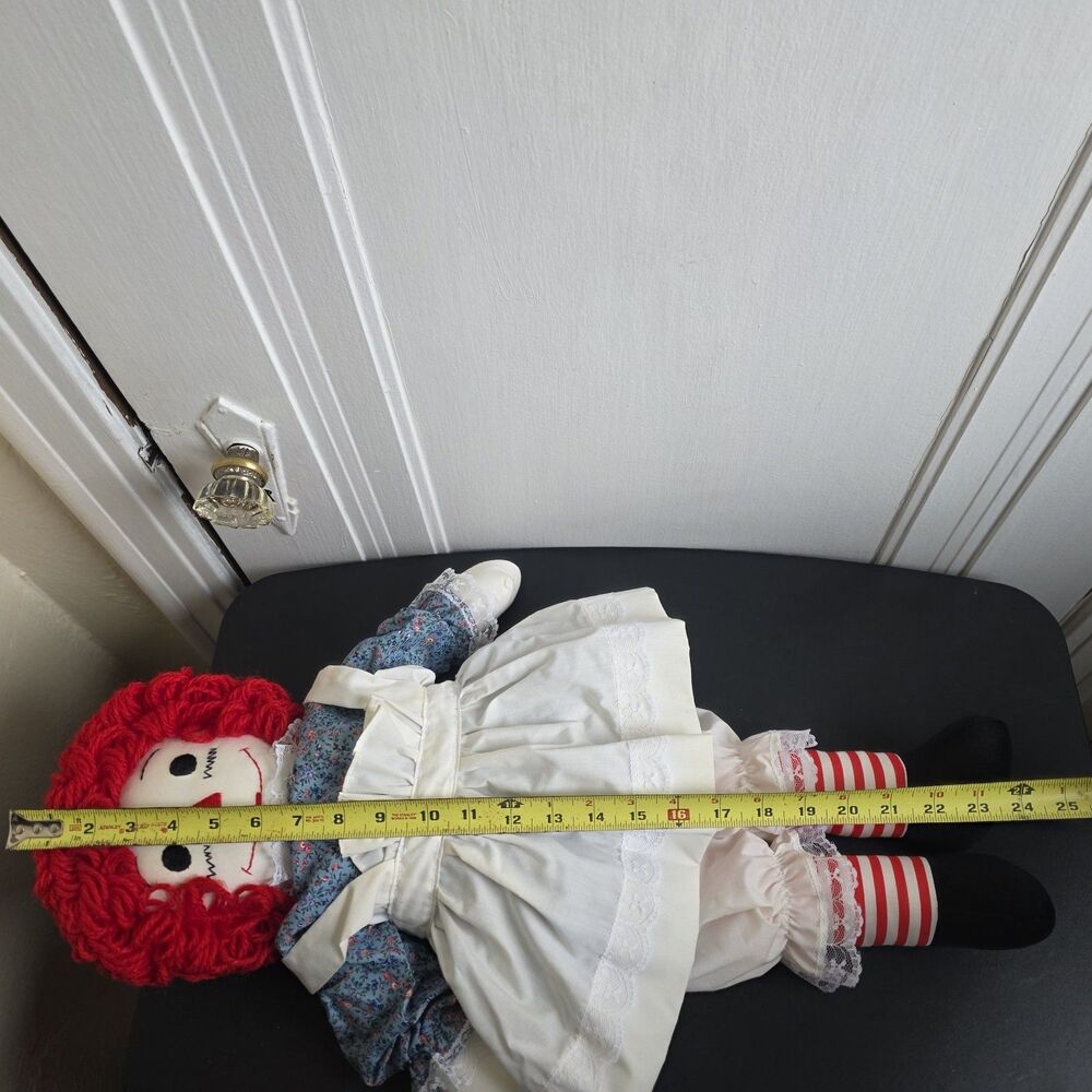 ​Vintage Handmade Raggedy Ann & Andy Large 24" Plush Dolls - Picture 12 of 16